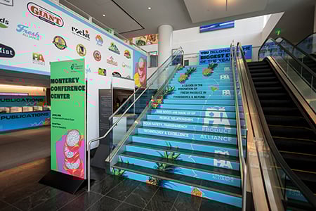 sponsor signs within convention center