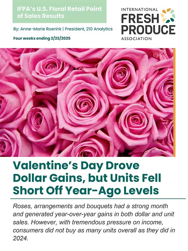 Cover of a floral sales report featuring pink roses and sales insights.