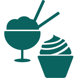 Icon of cupcake and ice cream desserts